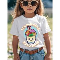 European sizes You Had Me at Halo Halo Philippines Filipino Food Gift Kids Cotton T-shirt, Comfortable And Casual Round Neck Short Sleeves 110 balta