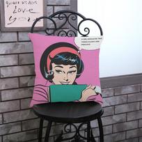 American Pop Art Fashion Sexy Girl Woman Vintage Style Sofa Cushion Pillowcase Cotton Linen Home Decorative Throw Pillow Cojines Peach skin 18*18(CM)-1Pcs