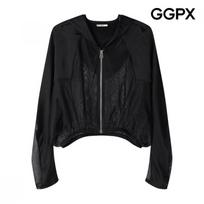 Ggpx New York Beach Look Mesh Hooded Windbreaker Jumper Gq6jp005f blacks/F