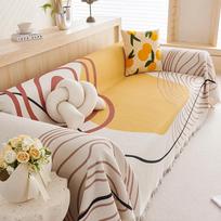 Nordic Style Sofa Blanket: Four-Season Universal Full Sofa Cover & Cushion 180x130cm Small Single-seater