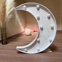 1 vnt. 64 cm apšviečiamas mėnulis 3D KT plokštė Mielas modelis Dekoracija Tinka kūdikio sutiktuvėms, gimtadienio šventėms, metinėms „pasidaryk pats“ dovanoms geltona