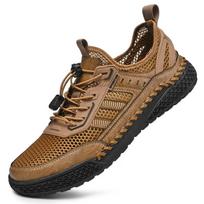 Anti-collision Toe Male Treking Footwear Classic Casual Summer Shoes Men's Breathable Mesh Shoes Summer Outdoor Walking Sneakers 38 ruda