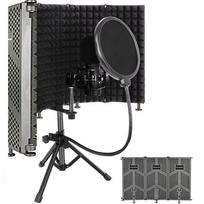 Garso nepralaidus trijų/penkių durų pop filtras įrašų studijos kondensatoriniam mikrofonui Three-Door Soundproof Cover