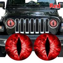 Žvėries Akių Priekinių Žibintų Lipdukai Gyvūno Akies Automobilio Priekinio Žibinto Lipdukai 3D Stereo Akys Jeep Priekinio Žibinto Lipdukas Automobilio Langų Bamperio Dekoracija raudona