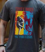 Guns N' Roses Use Your Illusion T-Shirt Rock n Roll Band Comfort Colors 1717 Tee M blue