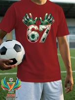 Men's Home Wear Top [FIFA World Cup Authorization] FIFA 2026 World Cup T-shirt, a Soft and Breathable Short Sleeved T-shirt S raudona