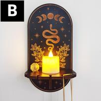 New Wall Hanging Candlestick Wooden Carving Owl Animals Foxes Cat Book Crystal Storage Rack Home Christmas New Year Decor Gifts