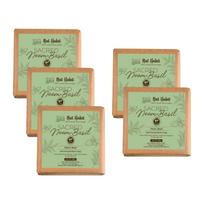Nat Habit Cold Processed Sacred Neem-Basil Butter Bath Soap Natural Handmade Cleansing Bar For Skin Wellness 125g x 5