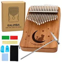 LEAN TOYS Kalimba 17 klavišų medinis muzikos instrumentas su aksesuarų krepšiu