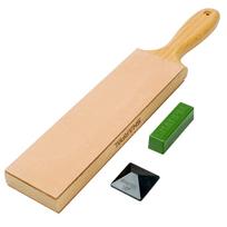 SHARPAL 205H Leather Strop x Includes Polishing Compound Angle Knife Stropping Block for Sharpening and Sharpening Straight and Wood Carving (Genuine ruda
