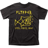 Flipper Still Rules Okay Mens T Shirt Music Classic Concert Rock Band Tee Black S