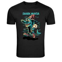 Shark Mafia Gangster Cartoon Funny Graphic T-Shirt XXXXL