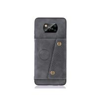 For Xiaomi Poco M3 M4 M5S M6 M7 M8 X3 X5 X6 X7 X8 NFC Max Pro 4G 5G Case Card Slot Shockproof Cover Magnetic Car Mount Xiaomi Poco M6 4G pilka spalva