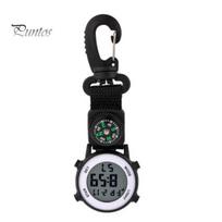 Climbing Watch Pocket Multifunctional Quartz Movement Life Waterproof Digital Display Accurate Compass Round Carabiner Dial Sports Hiking Vintage juoda