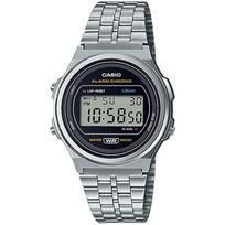 CASIO Standard Vintage wristwatch watch unisex classic quartz digital metal silver black A171WE-1A