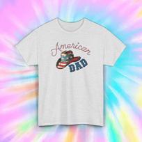 American Dad Patriotic Cowboy Hat Graphic T-Shirt Father's Day S-5XL XXL