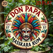 Vintage Don Papa Masskara Rum Retro Filipino Rum Label Design with Vibrant Finish  D Flat Style Round Metal Tin Sign  Nosta 20x20cm(8x8inch)