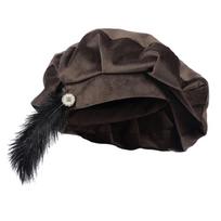 Renaissance Feather Hat Light Weight Polyester Medieval Beret Cap For Men Women Kid Halloween Renaissance Themed Event