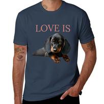 Dog Doxie Dachshund Mom Love Lover Is Cute Dad TShirt No Iron Casual Short Sleeve Top S