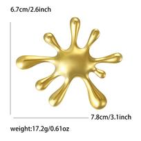 Luxurious Metals Water Splash Brooches for Women Unisex Stainless Steels Pins Banquet Party Backpack Gifts Jewelry Accessories