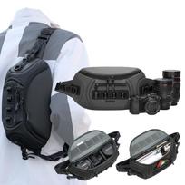 by a professional Camera Bag Shoulder Bag Gray Large Capacity Body Bag Waterproof Oxford Shockproof Adjustable Dividers Lightweight Compatible with pilka spalva