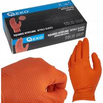 Rękawice Nitrylowe Geko Solid Grip Pomarańczowe Xl 50 Szt.