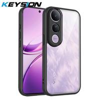 KEYSION Transparent Phone Case for VIVO V50 Lite 5G Soft Silicone+PC Clear Shockproof Phone Back Cover for VIVO V50 Lite for VIVO V50 Lite juoda