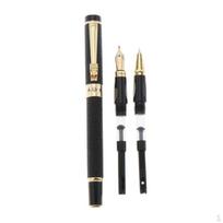 Metal Fountain Pens Set - Medium/Fine/ Nib Smooth Writing Pen juoda