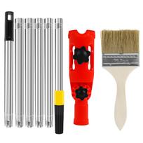 180° Rotating Paint Brush Handheld Paint Tools Multi Angle Paints Roller Extension Pole Attachment with Brush for Ceiling Wall raudona