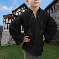 Children's Shirt Casual Long Sleeve Boys Viking Renaissance Lace Up Pirate Clothing Children in the Wind 3-4 （S） juoda