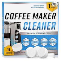 Coffee Machine Cleaner Descaler Tablets 24 Count,Coffee Maker Pot Descaling&Cleaning Tabs, Descale Drip Coffe&Espresso Machines 12 Count