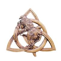 Norse Pagan Gods Carving Heathen Rune Resin Wall Hanging Decor Crow on the ground Garden Yard Decor Statues Door Hanging Pendant