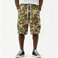 Men's Casual Print Drawstring Shorts with Pockets, 5 Inch Inseam XL chaki
