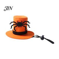 Halloween Pet Costume Accessory Cat Top Hat, Orange Dog Hat with Adjustable Strap, Comfortable Black Spider for Small Dogs Festive Party oranžinė