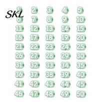 School Pencil Tracking System 1-20/1-30/1-50 Numbered Toppers, Reusable Classroom Labels Student Markers for Teachers, Organization Number Management 1-50 žalia