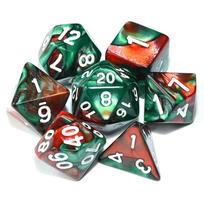 D20 for RPG DnD Playing Games 7pcs/Set Double-Colors Mixed Color Dice Polyhedral Dice Acrylic Dice D