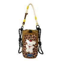 Bucket Shape Water Bottle Bag Dopamine Style Shoulder Bag Trendy Lightweight Bag  Hiking chaki