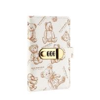 A6 Cash Budget Ledger Anti-splash Water Leather Password Savings Book  Stationery smėlis