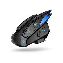 Shark Pro Motorcycle Helmet BT Intercom Headset IP65 Waterproof CVC Noise Reduction FM Radio for 8 Riders Music Sharing