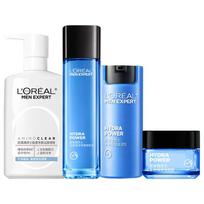 Loreal Paris Men's , Oil Control, Hydro Amino Acid Moisturizing 4-piece Skin Care Product Set - Milk 50ml Water 130ml Cream 50ml Cleansing 185ml ruda