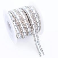 New Glass Self-Adhesive Motif Rhinestone Strips DIY Luggage Bag Accessories 3yards&0.7cm width balta