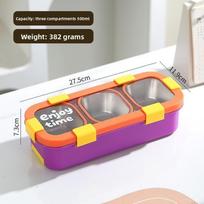 Stainless Steel Bento Box With Divided Compartments For Office And School Use Orange 500ml