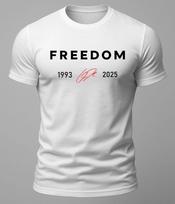 Charlie Kirk Freedom Tribute USA American Patriotic White T Shirt M