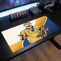 Cristiano Ronaldo emblemos pelės kilimėlis, prailgintas neslystantis guminis stalo kilimėlis žaidimams, biurui, nešiojamam kompiuteriui, gerbėjo dovana 30cmx60cm（11.8x23.6inch）
