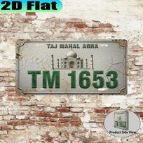 D Flat pc Taj Mahal Agra Vintage Aluminum License Plate Urban Style Travel Enthusiast Gift Souvenir 15x30cm(5.9x7.8inch)