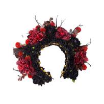 Fashion Artificial Flower Headpiece Hair Hoop For Dark Charm Tale Photography Gothic Festival Hair Jewelry Props 1