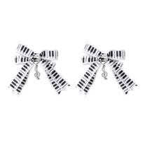 2000s Musical Note Bows Barrettes Hair Clip Sweet Piano Key Hairpin Ponytail Holder Bows 2000s Hair Clip for Women 1