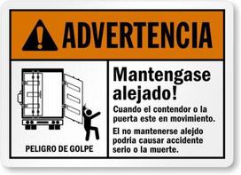 Advertencia Mantenagase Alejado Spanish Osha Aluminum Weatherproof Aluminum 20x30cm（7.8x11.8inch）