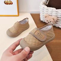 Walk-in Shoes for Girls with Velcro Anti-slip Soft Sole and Breathable Design, Suitable for Baby Casual Wear. 16 chaki