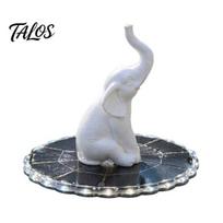 Solar Powered Pool Fountain Animal Statue Fountain, Bird Bath with LED Lights, Lights Floating Pump for Garden Pond Backyard Decor Automatic A